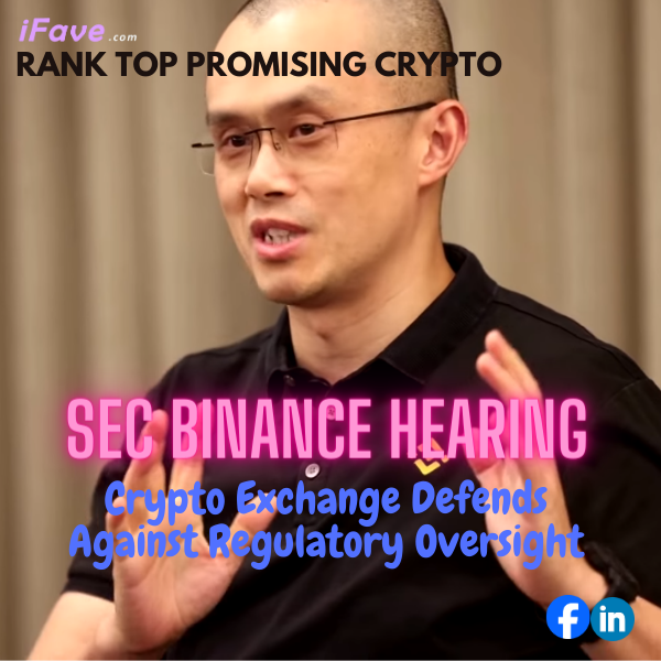 Graphic displaying information about the SEC Binance Hearing